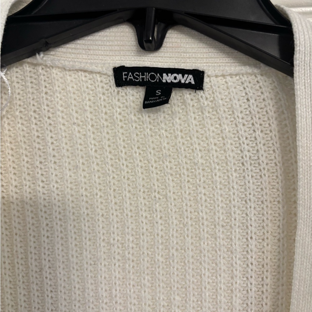 Fashion Nova Cream Women's Cardigan - Picture 2 of 4